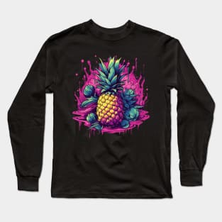 Juicy Pineapple Fruit Summer Splash Long Sleeve T-Shirt